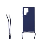 Siliconen hoesje met koord geschikt voor Samsung Galaxy S22 Ultra - Licht Roze