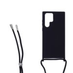 Siliconen hoesje met koord geschikt voor Samsung Galaxy S22 Ultra - Licht Roze