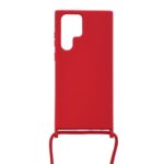 Siliconen hoesje met koord geschikt voor Samsung Galaxy S22 Ultra - Licht Roze