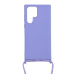 Siliconen hoesje met koord geschikt voor Samsung Galaxy S22 Ultra - Licht Roze