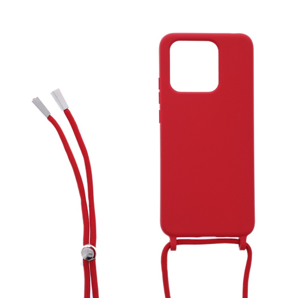 Siliconen hoesje met koord geschikt voor Xiaomi Redmi 10C - Licht Roze