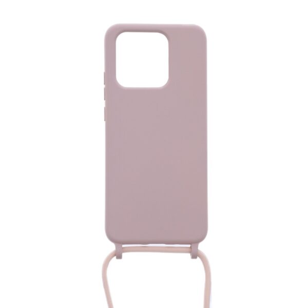 Siliconen hoesje met koord geschikt voor Xiaomi Redmi 10C - Licht Roze