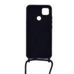 Siliconen hoesje met koord geschikt voor Xiaomi Redmi 9C - Zwart