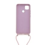 Siliconen hoesje met koord geschikt voor Xiaomi Redmi 9C - Zwart