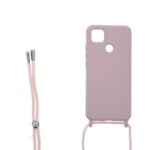 Siliconen hoesje met koord geschikt voor Xiaomi Redmi 9C - Zwart