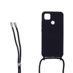 Siliconen hoesje met koord geschikt voor Xiaomi Redmi 9C - Zwart