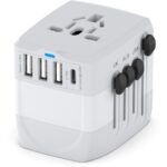 Universele Wereldstekker met 4 USB poorten | 2000W Grijs