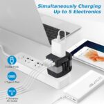 Universele Wereldstekker met 4 USB poorten | 2000W Grijs