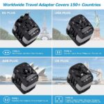 Universele Wereldstekker met 4 USB poorten | 2000W Grijs