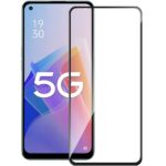 Full Glas screenprotector geschikt voor  - Oppo Reno 8 - Transparant - Volledige dekking - Premium Glas