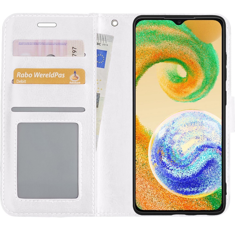 Hoesje geschikt voor Samsung Galaxy A04 - Wit - Book Case - Portemonneehoesje - Kaartenhouder