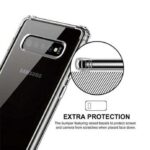 Hoesje geschikt voor Samsung Galaxy S10+ - Transparant - Antishock siliconen hoesje met koord