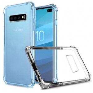Hoesje geschikt voor Samsung Galaxy S10+ - Transparant - Antishock siliconen hoesje met koord