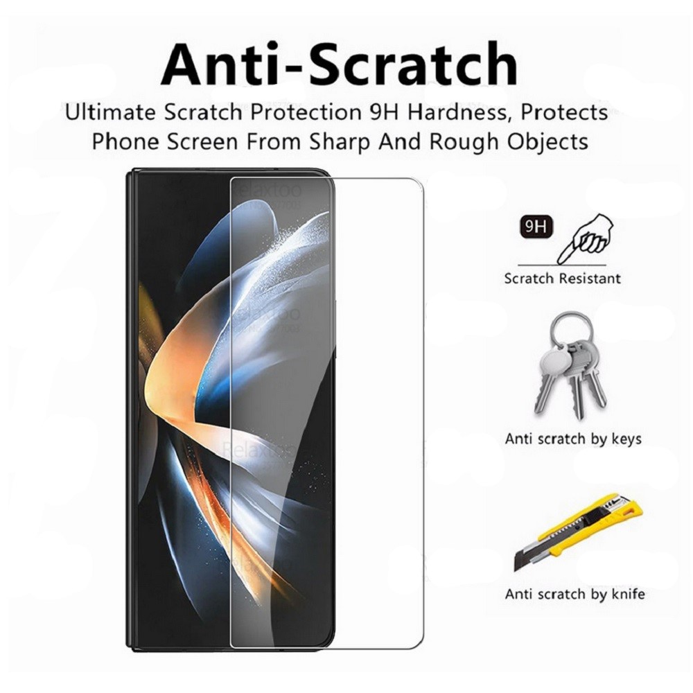 Screenprotector geschikt voor Samsung Galaxy Z Fold 4 - Transparant - Gehard glas - scherm beschermer