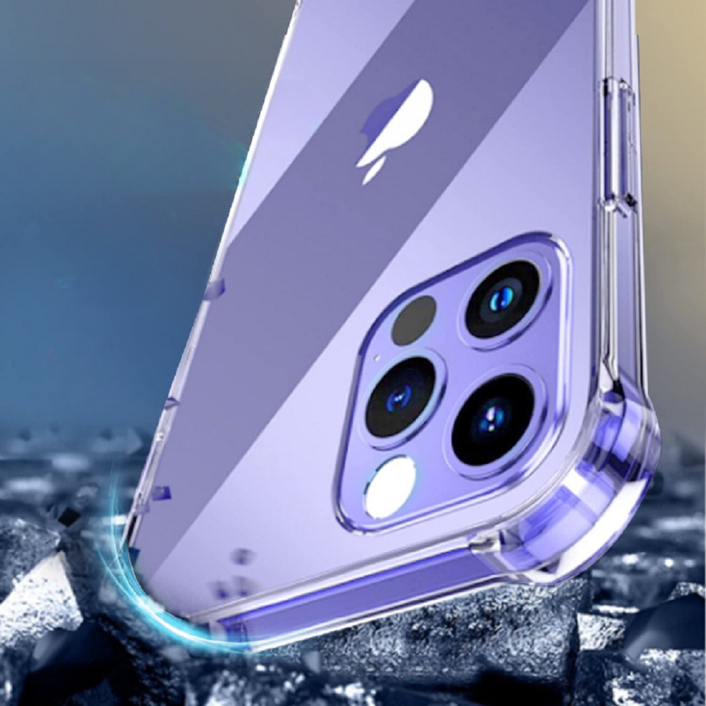 Siliconen hoesje geschikt voor Apple iPhone 14 Pro Max - Transparant - Antishock - Bumper case