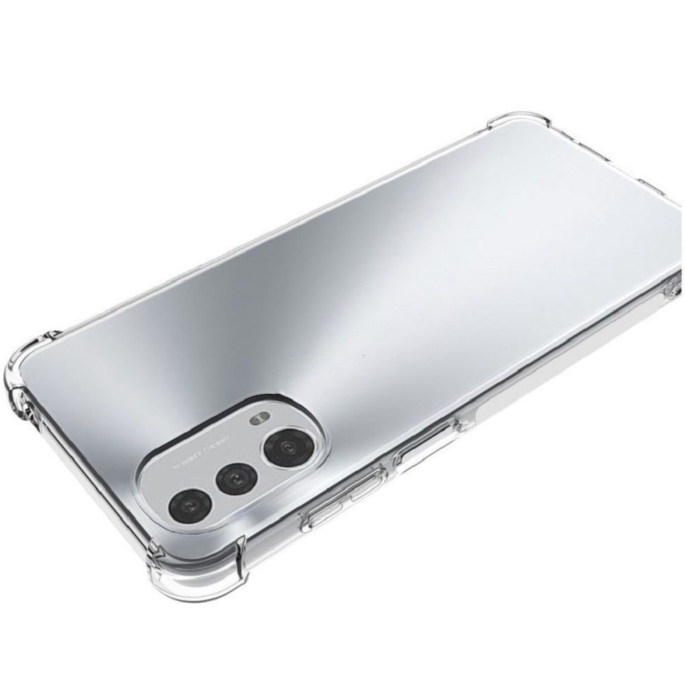 Siliconen hoesje geschikt voor Motorola Moto E32 - Transparant - Antishock - Bumper case