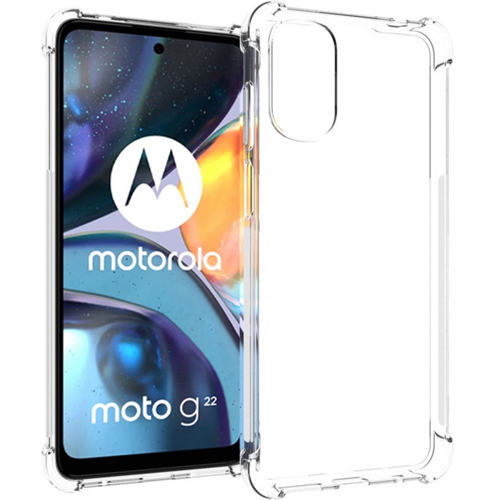 Siliconen hoesje geschikt voor Motorola Moto G22 - Transparant - Antishock - Bumper case