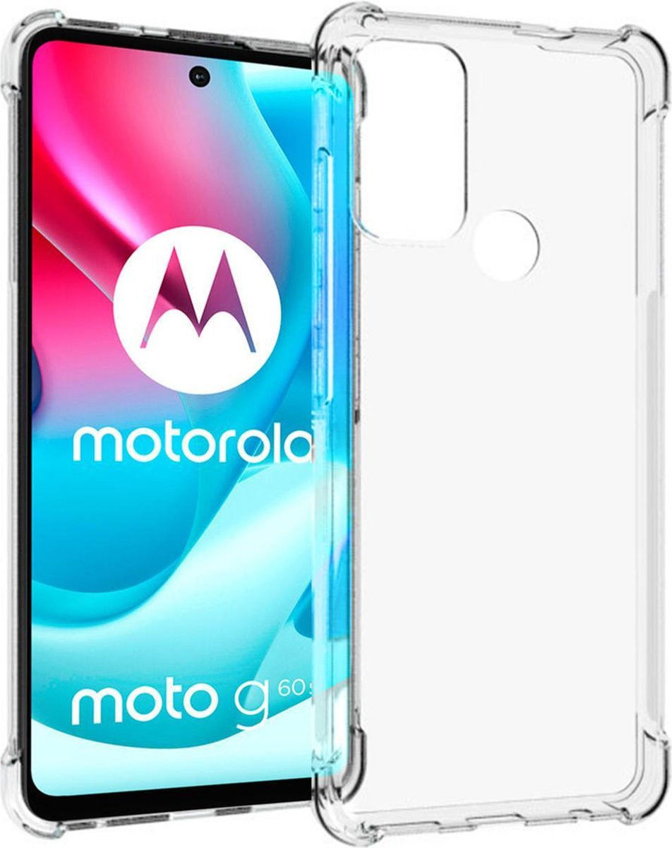 Siliconen hoesje geschikt voor Motorola Moto G60s - Transparant - Antishock - Bumper case