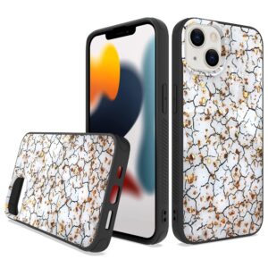 Siliconen hoesje met print geschikt voor Apple iPhone 13 - Marmer White