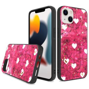 Siliconen hoesje met print geschikt voor Apple iPhone 14 Plus - Marmer Triangle