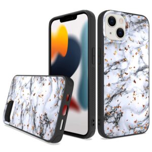 Siliconen hoesje met print geschikt voor Apple iPhone 14 Plus - Marmer Triangle