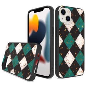Siliconen hoesje met print geschikt voor Apple iPhone 14 Plus - Marmer Triangle