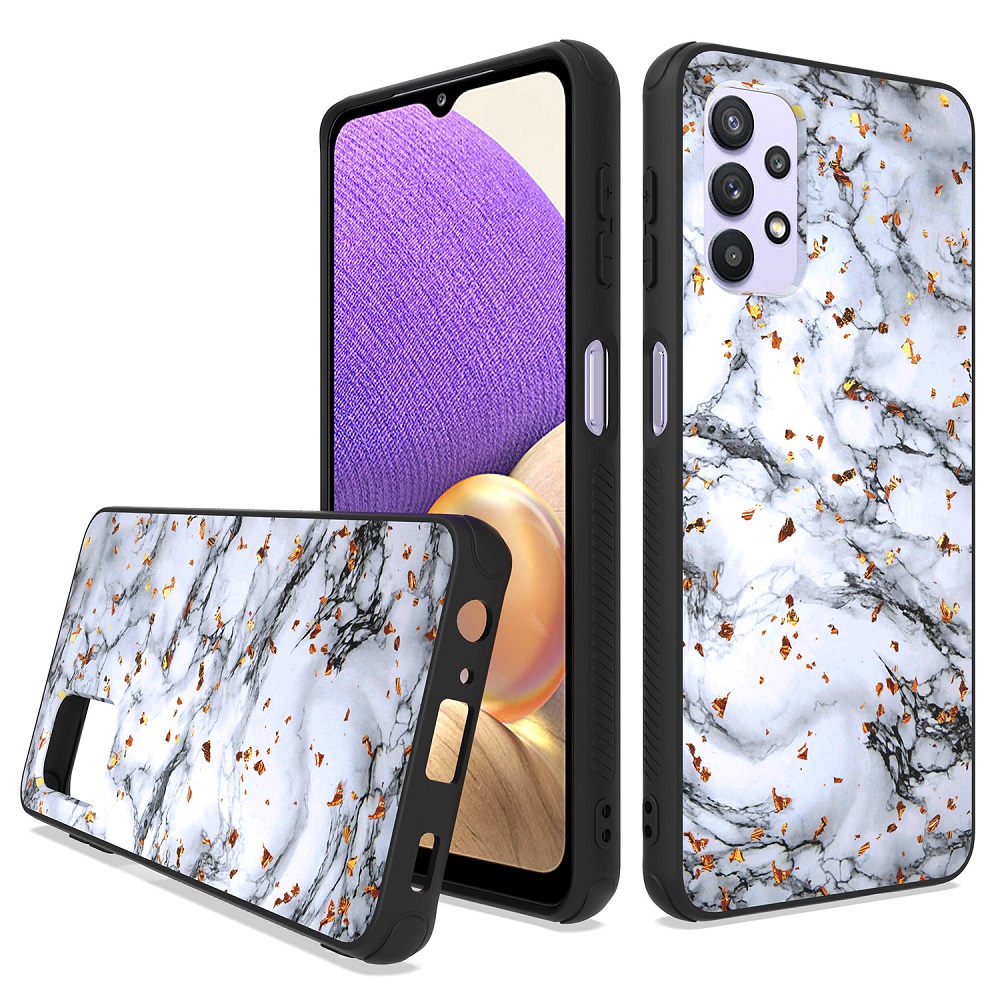 Siliconen hoesje met print geschikt voor Samsung Galaxy A32 5G - Marmer Triangle