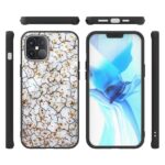 Siliconen hoesje met print geschikt voor Samsung Galaxy S22 - Marmer Black