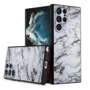 Siliconen hoesje met print geschikt voor Samsung Galaxy S22 Ultra - Marmer Triangle