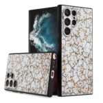 Siliconen hoesje met print geschikt voor Samsung Galaxy S22 Ultra - Marmer Triangle