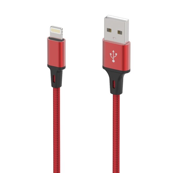 USB-A naar Lightning Oplaad- en Datakabel 1 meter - Rood LB111