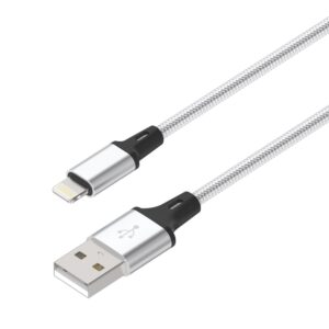 USB-A naar Lightning Oplaad- en Datakabel 1 meter - Zilver LB111