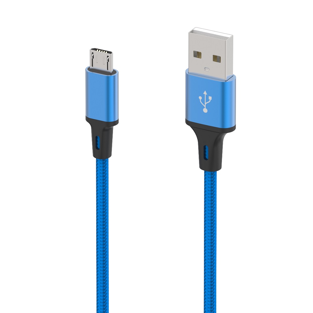USB-A naar Micro USB Oplaad- en Datakabel 1 meter - Blauw LB112