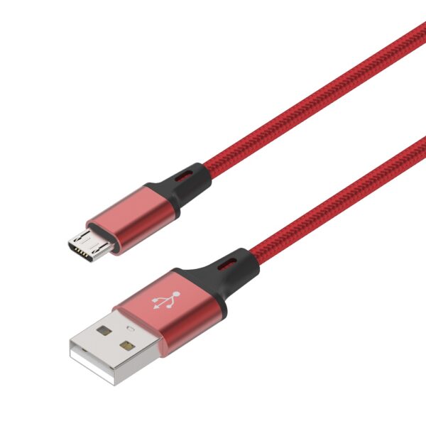 USB-A naar Micro USB Oplaad- en Datakabel 1 meter - Rood LB112