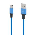 USB-A naar USB-C Oplaad- en Datakabel 1 meter - Blauw LB113
