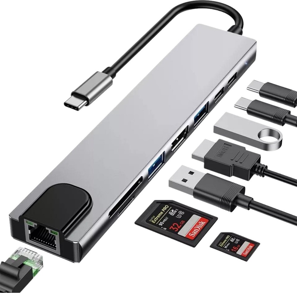 8-in-1 USB Type C Adapter- S010