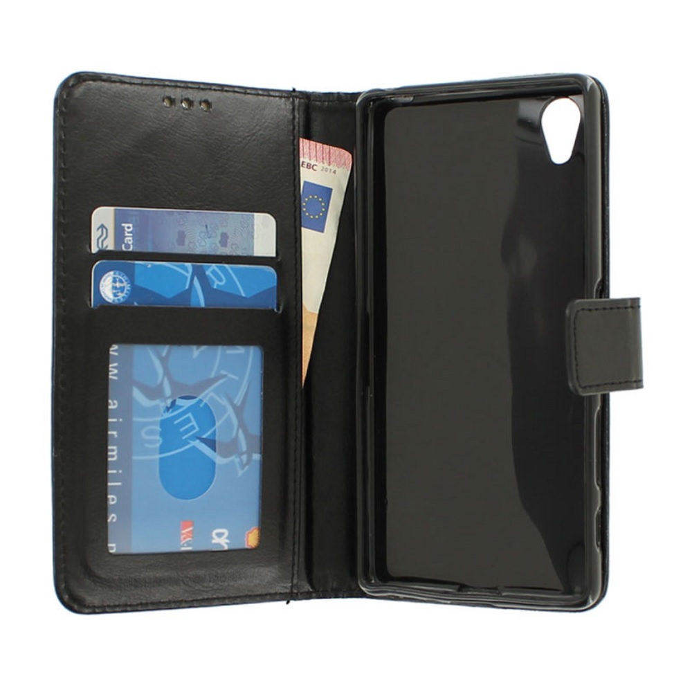 Hoesje geschikt voor Sony Xperia X - Bookcase Zwart - portemonnee hoesje