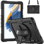 Tablet hoesje met Strap geschikt voor Samsung Galaxy Tab A8 (X200) 10.5" (2021) - Zwart