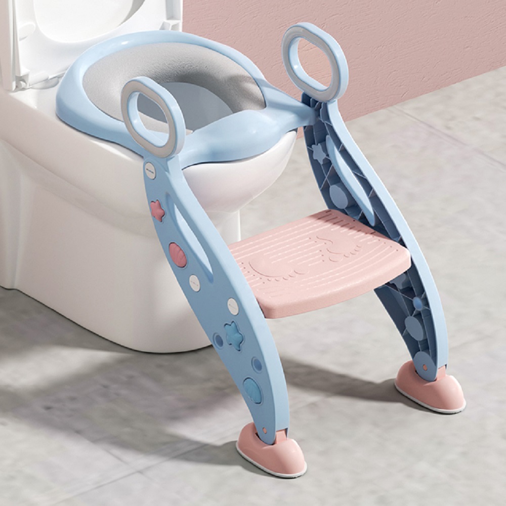 Toiletverkleiner met Trapje voor Kinderen | LB-A19 Blauwroze
