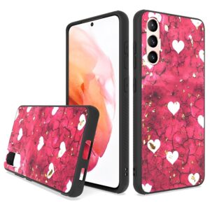 Siliconen hoesje met print geschikt voor Samsung Galaxy S23+ | Marmer Hearts