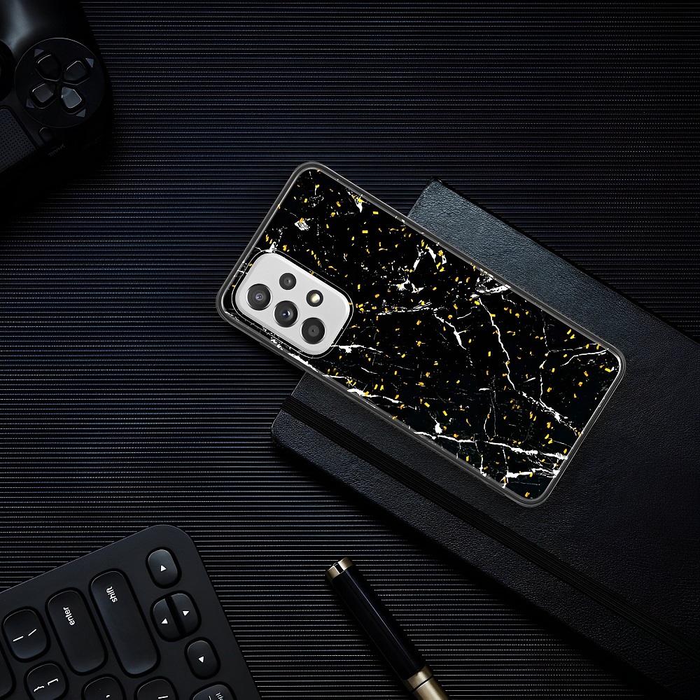 Siliconen hoesje met print geschikt voor Samsung Galaxy S23+ | Marmer Hearts