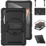 Tablet hoesje met Strap geschikt voor Samsung Galaxy Tab S8 Ultra (X900) 14.6" (2022) - Zwart