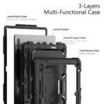 Tablet hoesje met Strap geschikt voor Samsung Galaxy Tab S8 Ultra (X900) 14.6" (2022) - Zwart