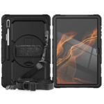 Tablet hoesje met Strap geschikt voor Samsung Galaxy Tab S8 Ultra (X900) 14.6" (2022) - Zwart