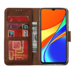 Hoesje geschikt voor Xiaomi Redmi 9C - Bookcase Donkerbruin - portemonnee hoesje