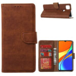 Hoesje geschikt voor Xiaomi Redmi 9C - Bookcase Donkerbruin - portemonnee hoesje