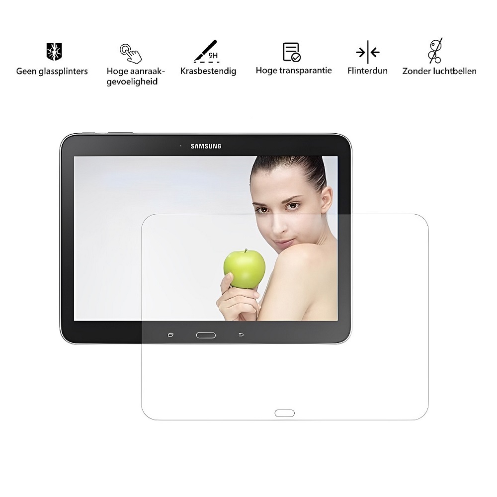 Tempered screenprotector geschikt voor Samsung Galaxy Tab 4 10.1