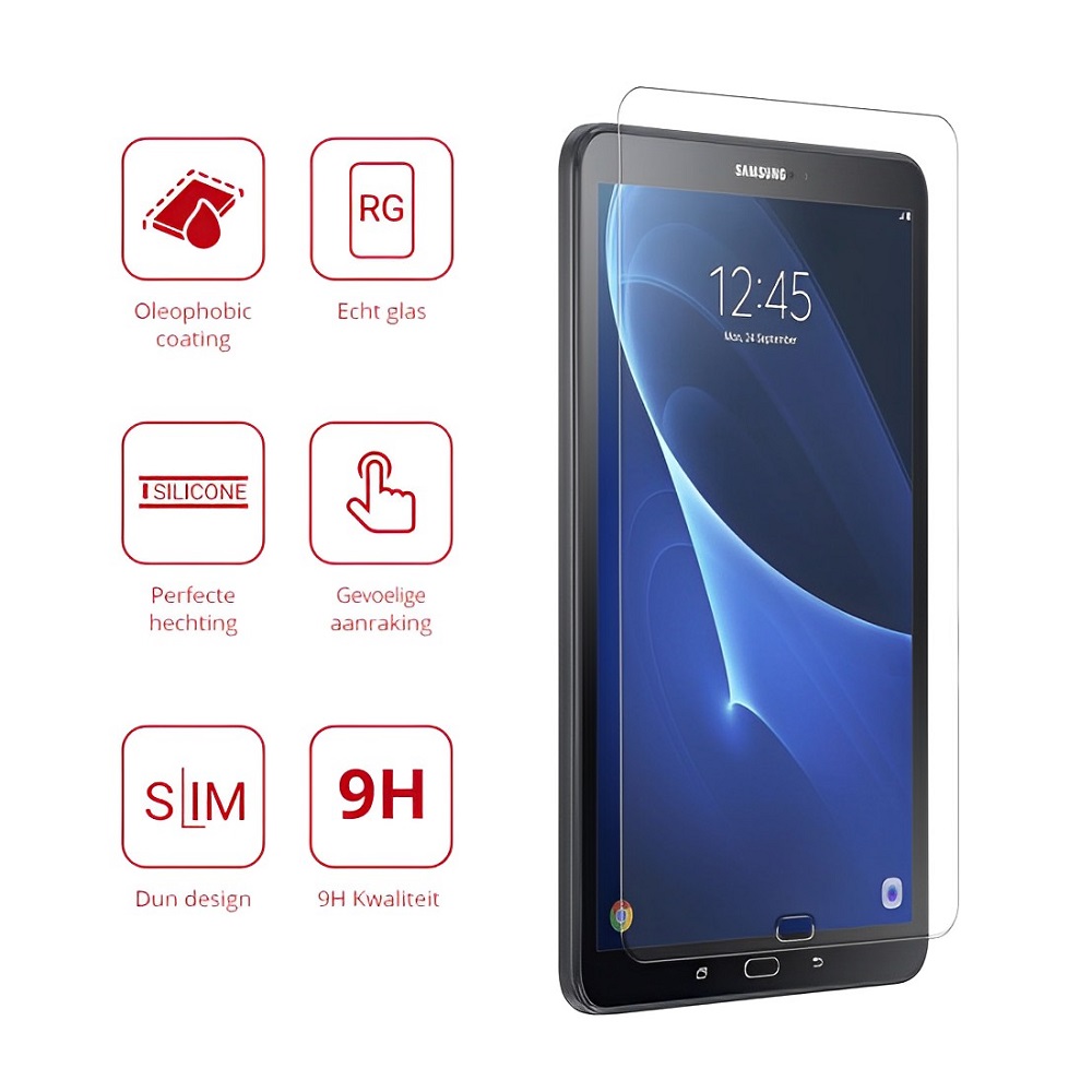 Tempered screenprotector geschikt voor Samsung Galaxy Tab A 10.1 inch (2016)