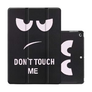 Tri-Fold Hoes met Print geschikt voor Apple iPad 10.2 | iPad Air 3 | iPad Pro 2  – Don't Touch Me