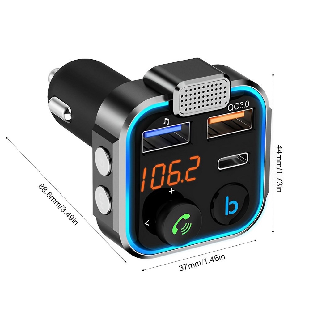 Bluetooth FM-Transmitter met USB (Type C) aansluiting | BT23